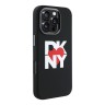 DKNY для iPhone 16 Pro чехол Liquid silicone Heart logo Metal Camera Hard Black (MagSafe)