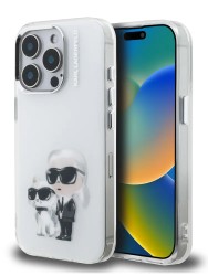 Karl Lagerfeld для iPhone 15 Pro Max чехол PC/TPU Aquarelle Karl & Choupette White