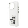 Karl Lagerfeld для iPhone 15 Pro Max чехол PC/TPU Aquarelle Karl & Choupette White