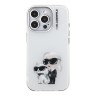 Karl Lagerfeld для iPhone 15 Pro Max чехол PC/TPU Aquarelle Karl & Choupette White