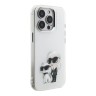 Karl Lagerfeld для iPhone 15 Pro Max чехол PC/TPU Aquarelle Karl & Choupette White