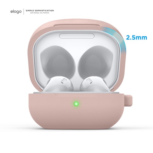 Силиконовый чехол Elago Silicone Hang case для Galaxy Buds 2/Live/Pro, Sand Pink