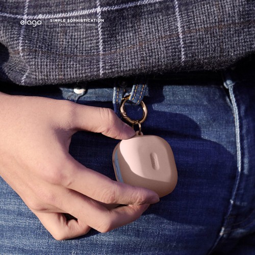 Силиконовый чехол Elago Silicone Hang case для Galaxy Buds 2/Live/Pro, Sand Pink
