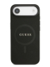 Guess для iPhone Air чехол PU Saffiano with Classic metal logo Hard Black (MagSafe)