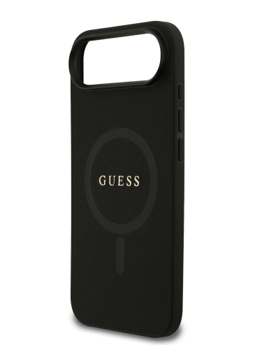 Guess для iPhone Air чехол PU Saffiano with Classic metal logo Hard Black (MagSafe)
