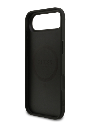 Guess для iPhone Air чехол PU Saffiano with Classic metal logo Hard Black (MagSafe)