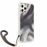 Guess Marble Hard +Nylon hand cord для 12 Pro Max, серый GUHCP12LKSMAGR