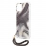 Guess Marble Hard +Nylon hand cord для 12 Pro Max, серый GUHCP12LKSMAGR