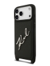 Karl Lagerfeld для iPhone 17 Pro Max чехол Crossbody PU Saffiano Autograph Hard + Strap Black