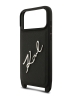 Karl Lagerfeld для iPhone 17 Pro Max чехол Crossbody PU Saffiano Autograph Hard + Strap Black