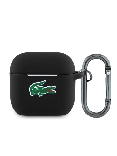 Lacoste для AirPods 4 чехол Liquid silicone Croc Logo Black