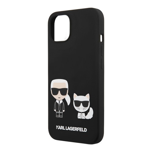 Чехол Lagerfeld Liquid silicone Karl & Choupette Hard для iPhone 13, черный