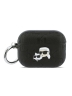 Karl Lagerfeld для Airpods Pro 3 чехол PU Saffiano Monogram with ring NFT Metal Head Karl & Choup Black