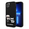 Чехол Lagerfeld Liquid silicone Karl & Choupette Hard для iPhone 13 mini, черный