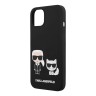Чехол Lagerfeld Liquid silicone Karl & Choupette Hard для iPhone 13 mini, черный