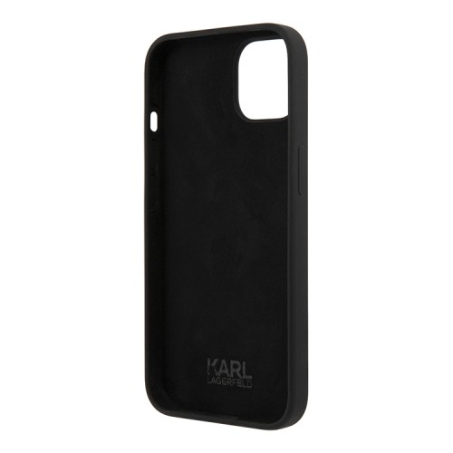 Чехол Lagerfeld Liquid silicone Karl & Choupette Hard для iPhone 13 mini, черный