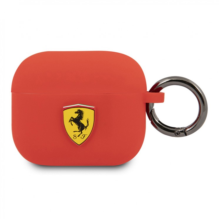 Чехол Ferrari Silicone с кольцом для Airpods 3 (2021), красный