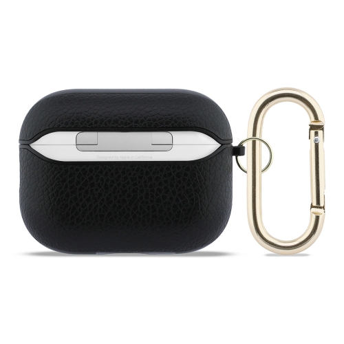 Guess для Airpods Pro 3 чехол PU Grained leather with Classic metal logo and Carabin Black