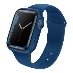 Чехол со стеклом Uniq Legion 9H Curved glass для Apple Watch 45 мм, синий
