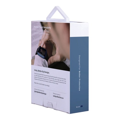 Чехол со стеклом Uniq Legion 9H Curved glass для Apple Watch 45 мм, синий