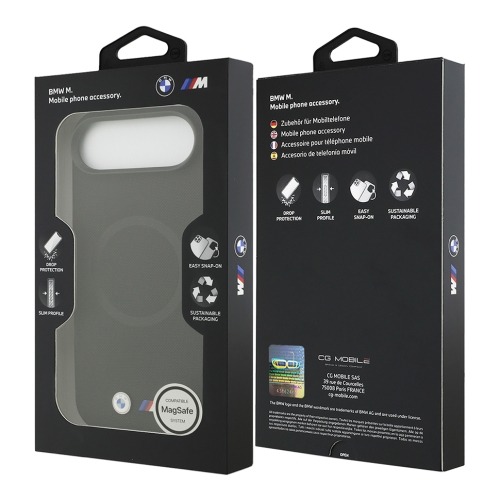 BMW для iPhone Air чехол M-series PU Full Wrapped Metal logo & Cam Hard Black (MagSafe)