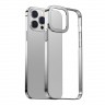 Чехол Baseus Glitter Case PC with metal armor для iPhone 13 Pro Max, серебристая рамка