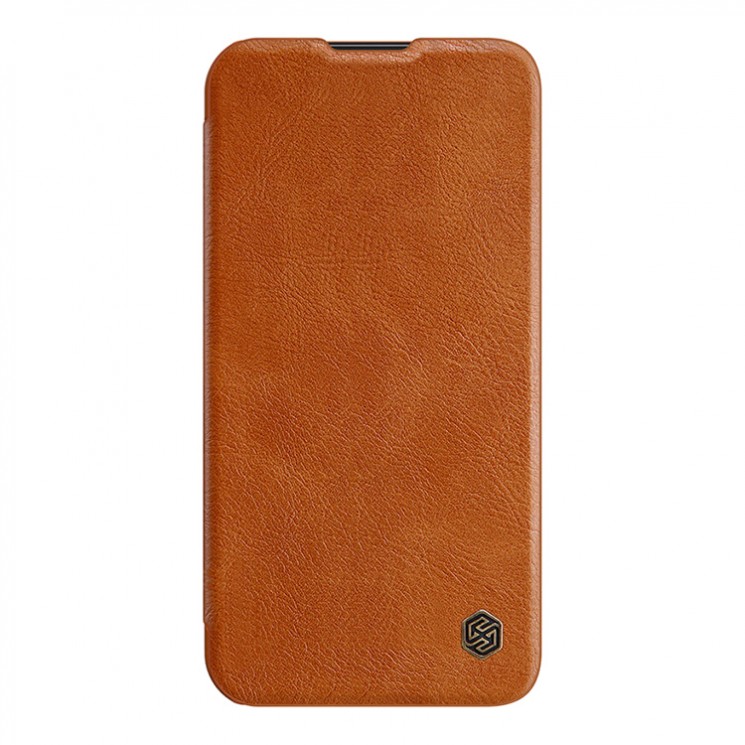 Чехол Nillkin Qin Pro для iPhone 14, коричневый