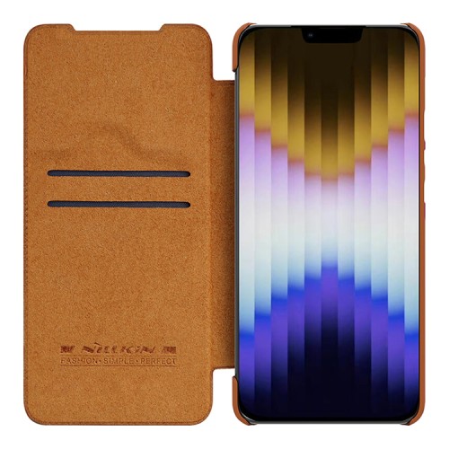 Чехол Nillkin Qin Pro для iPhone 14, коричневый