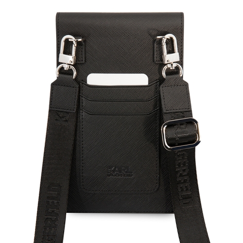 Сумка Lagerfeld Wallet Phone Bag PU Saffiano RSG logo для смартфонов, черная