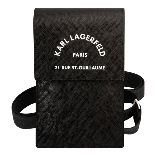 Сумка Lagerfeld Wallet Phone Bag PU Saffiano RSG logo для смартфонов, черная