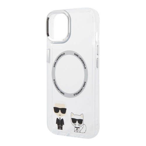Чехол Lagerfeld Karl&Choupette Hard для iPhone 14, прозрачный (MagSafe)