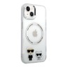 Чехол Lagerfeld Karl&Choupette Hard для iPhone 14, прозрачный (MagSafe)