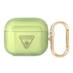 Чехол Guess Translucent Palm Tree с карабином для Airpods 3 (2021), зеленый