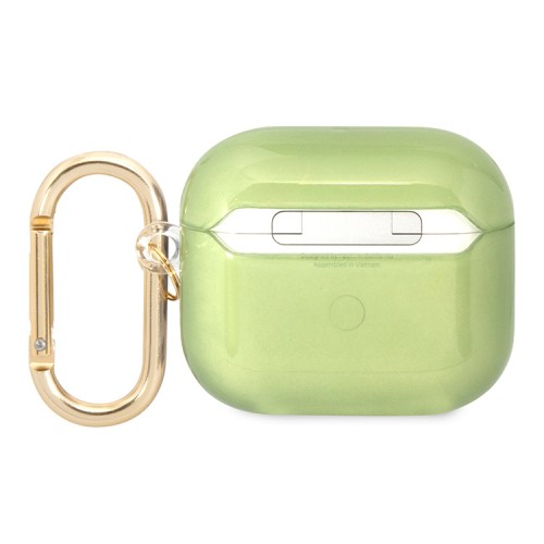 Чехол Guess Translucent Palm Tree с карабином для Airpods 3 (2021), зеленый