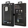 Чехол BMW M-Collection PU Carbon with blue line Hard для iPhone 14 Pro, черный