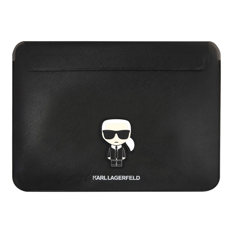 Чехол-папка Karl Lagerfeld Saffiano Sleeve Ikonik Patch для ноутбуков 13-14 дюймов, черный