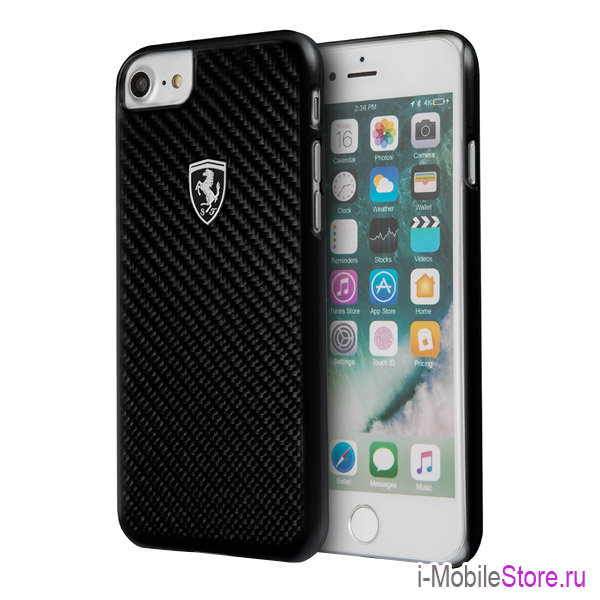 Чехол Ferrari Heritage Real Carbon Hard для iPhone 7/8/SE 2020, черный