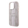 Чехол Guess PU 4G Stripes Hard для iPhone 14 Pro Max, розовый (MagSafe)