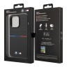 BMW для iPhone 15 Pro чехол M-Collection Liquid silicone Seat pattern Tricolor line Hard Black