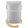 Hello Kitty для смартфонов сумка Wallet Phone Bag PU Grained leather Metal Kitty Head w Chain Silver
