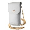 Hello Kitty для смартфонов сумка Wallet Phone Bag PU Grained leather Metal Kitty Head w Chain Silver