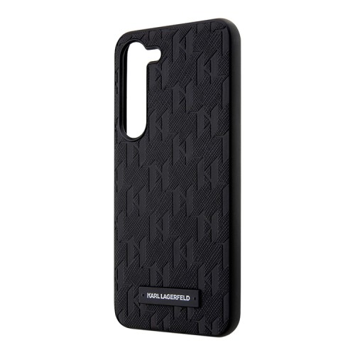 Karl Lagerfeld для Galaxy S23 чехол PU Saffiano Monogram Metal Plate logo Hard Black