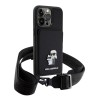 Karl Lagerfeld для iPhone 15 Pro Max чехол Crossbody cardslot PU Saffiano NFT Karl&Choup Metal Hard Black