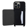 Karl Lagerfeld для iPhone 15 Pro Max чехол Crossbody cardslot PU Saffiano NFT Karl&Choup Metal Hard Black
