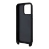 Karl Lagerfeld для iPhone 15 Pro Max чехол Crossbody cardslot PU Saffiano NFT Karl&Choup Metal Hard Black