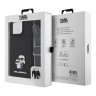 Karl Lagerfeld для iPhone 15 Pro Max чехол Crossbody cardslot PU Saffiano NFT Karl&Choup Metal Hard Black