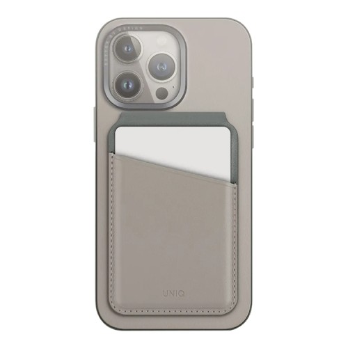 Uniq магнитный бумажник Lyden DS Magnetic FRID-blocking cardholder with Stand Ivory/Lychen Green