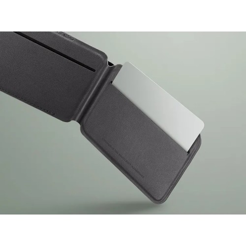 Uniq магнитный бумажник Lyden DS Magnetic FRID-blocking cardholder with Stand Ivory/Lychen Green