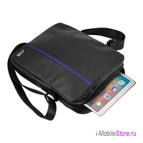 Сумка BMW M Collection Bag для планшета до 10 дюймов, черный/синяя полоса