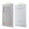Guess для iPhone 16 чехол PU кожа 4G Bottom stripe Metal logo Pink